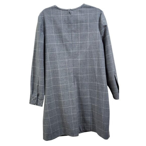 NWT Lela Rose Pearl Chestnut Plaid Wool Full Sleeve Dress Size 16 - Picture 9 of 16